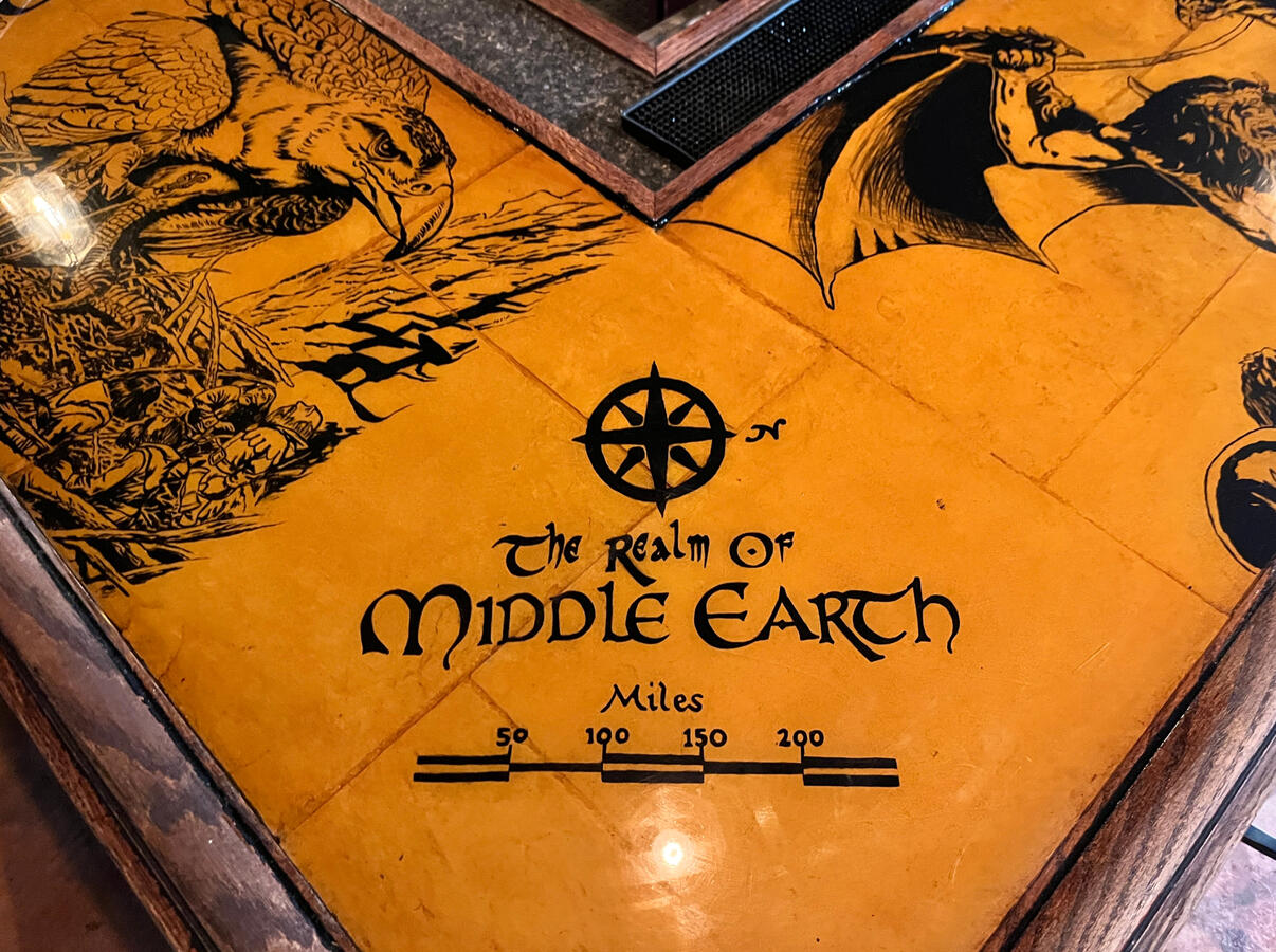 Lord of The Rings Middle Earth Hand-Painted Bar Top